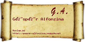 Gáspár Alfonzina névjegykártya